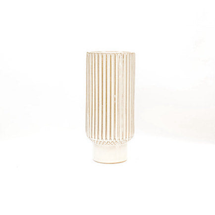 White ribbed vase product