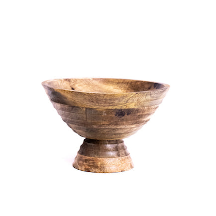 ribbed wood bowl