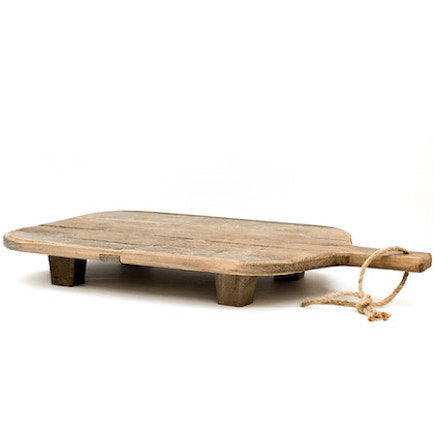 footed wood tray