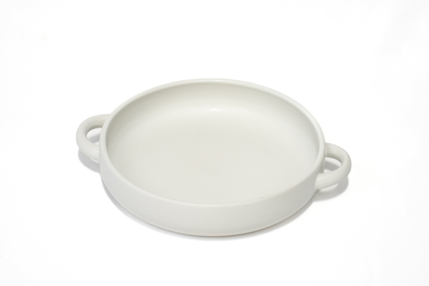 dinner plate w/handles - white