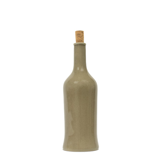 stoneware olive oil bottle - linen
